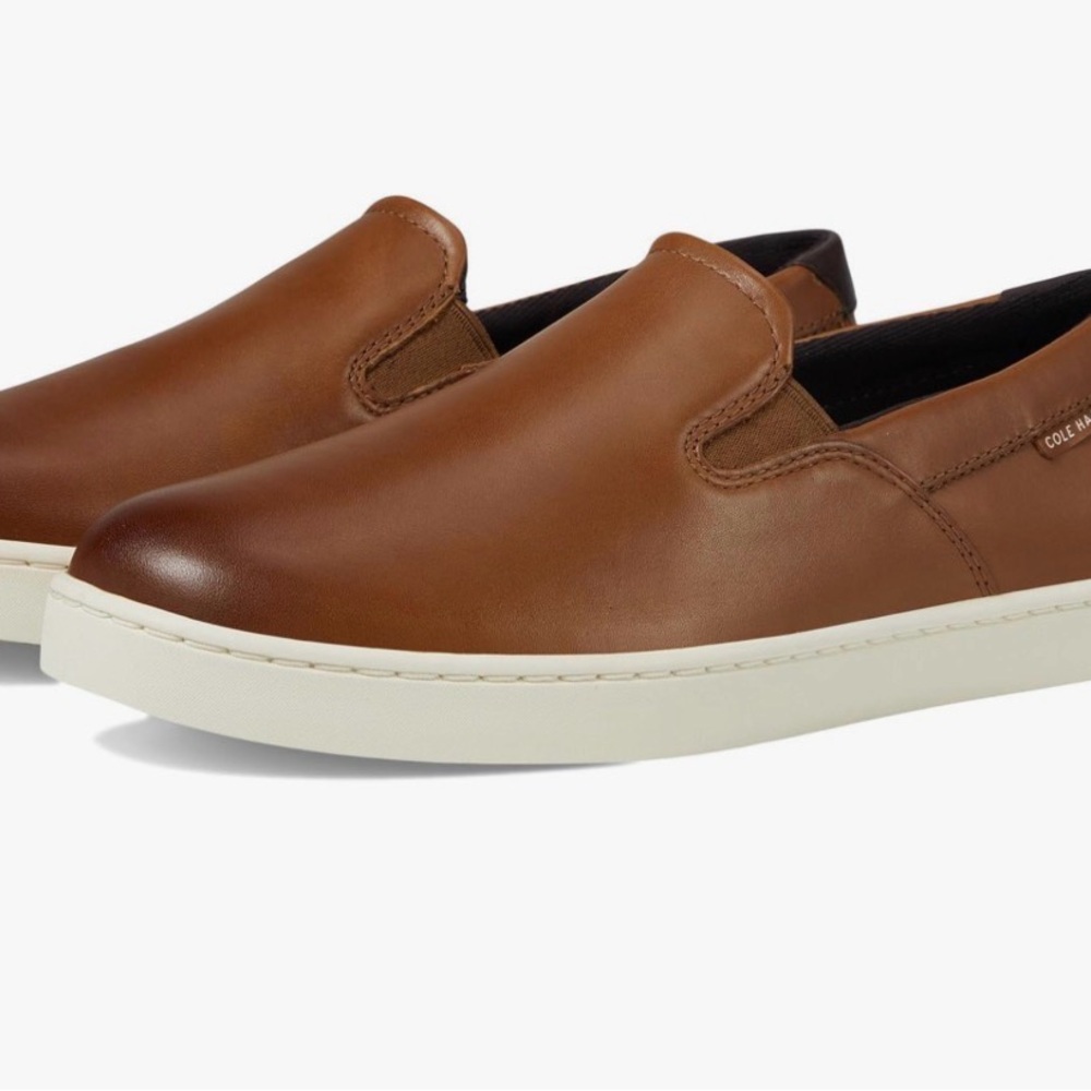 Cole Haan Brown Leather Slip-On Loafers with White 
Size 10 - Picture 4 of 4